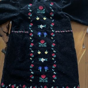 Hanna Anderson velvet black rose dress